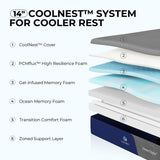 Sweetnight 16 Inch Queen Size Mattress, Cooling Gel Queen Size Foam Mattress for Cool Night Sleep, 5-Zone Ergo Support for Pressure Relief, Medium Firm, CertiPUR-US Certified Sweetnight