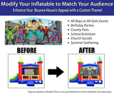 Inflatable Bounce House with Slide for Kids - Backyard Modular Rainbow Castle Combo Bouncer with Water Pool, Outdoor Toys, Jumpers for Kids - Bounce House with Blower & Stakes - 12' x 12' Area Pogo Bounce House