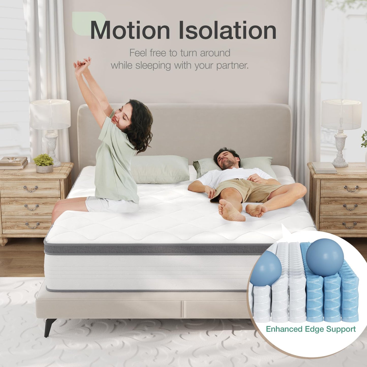 Novilla Full Size Mattress, 10 Inch Full Hybrid Mattress in a Box, Pocket Innerspring Mattress Full for Motion Isolation, Pressure Relief, Sopportive & Firm Feel