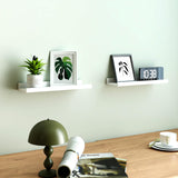 Solrot White Floating Shelves for Wall Decor, Wall Mounted Wood Storage Shelf for Bedroom, Living Room, Bathroom, Kitchen, Nursery, Display Picture Ledge Shelf with Lip Set of 2-14 Inches, White Solrot