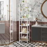 VIMBER 6 Tier Bookshelf with Anti-Fall Baffle, Tall 64.79" Bookcase with DIY Shelves, Industrial Book Shelf Storage Organizer, Display Free Standing Shelf Unit for Bedroom, Living Room, Office, White VIMBER