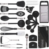 Kitchen Utensils Set 35 PCS Cooking Utensils Set, Nonstick and Heat Resistant Nylon Stainless Steel Silicone Spatula Set - Kitchen Gadgets Home Essentials Kitchen Accessories, Apartment Must Haves Kaluns