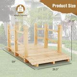 Giantex 5 ft Garden Bridge - Natural Wood Arc Footbridge Walkway with Side Railings, Decorative Wooden Bridge Landscaping for Backyard Farm Garden Creek Pond Decor, Easy to Assemble (Natural) Giantex