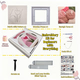 Speedura Embroidery Punch Needle Kit for Beginners – Embroidery Set with Frame & Video Tutorials for Adults & Kids | Needle Punching Kit with Patterns for Wall Art (Blooming Serenity) Speedura