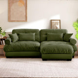 SoarTalent 93.7" Modern Oversized Modular Sectional Sofa 2-Seater Loveseat L-Shaped Cloud Couch with Ottoman,Pillows and Overthick Cushion for Living Room,Home Theater,Apartment,Velvet,Olive Green SoarTalent
