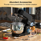 KUCCU Stand Mixer, 9.5 Qt 660W, 6-Speed Tilt-Head Food Dough Mixer, Electric Kitchen Mixer with Dough Hook, Flat Beater & Wire Whisk, Mixing Bowl (9.5-QT, Black) KUCCU