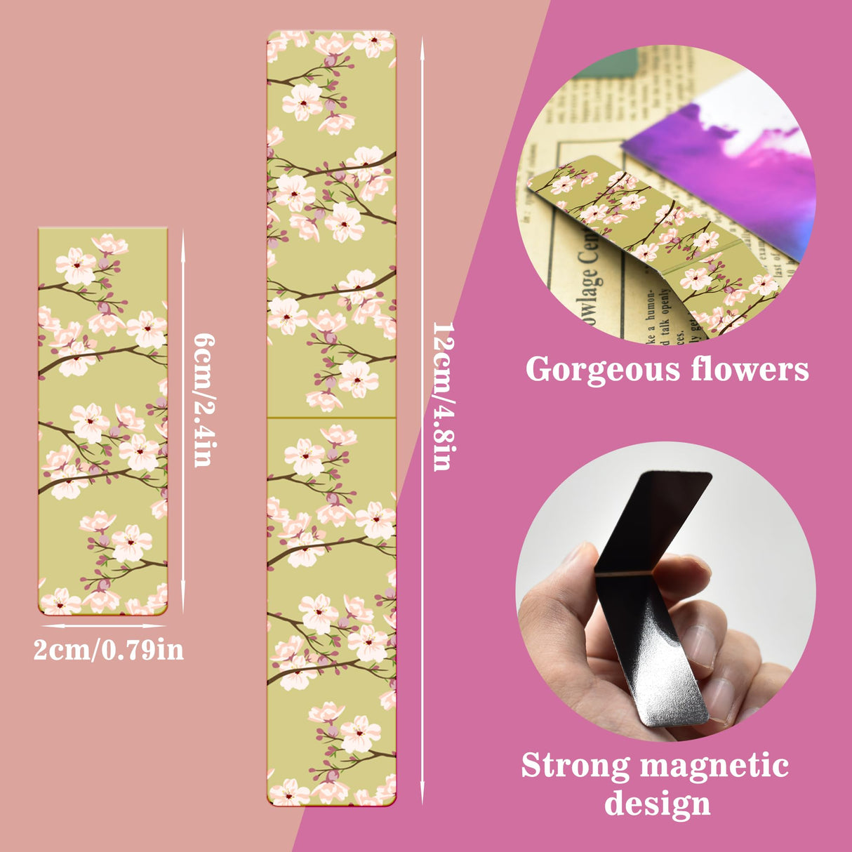 20 pcs Bookmarks，Magnetic Bookmarks for Reading Women，Cute Kids Bookmarks，Gifts for Book Lovers and Book Club，Fun Page Makers,Essentials for Readers BESTOCEAN