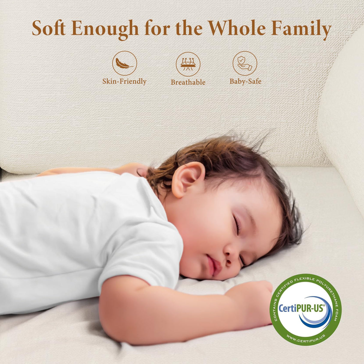 Vesgantti 106" Cloud Sectional Couch with Chaise, Deep Seat Modular Sectional Sofa Chenille Memory Foam Sofa Boneless Couches for Living Room Bedroom, No Assembly Required (Beige, Right-Facing Chaise) Vesgantti