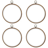 Framendino, 4 Pack Round Embroidery Hoops 8 Inch Imitated Wood Display Frame Circle Cross Stitch Hoop Rings for Art Craft Sewing Hanging Ornaments Framendino