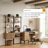 mopio Norwin Ladder Book Shelf, Wall Bookshelf, Farmhouse Industrial Bookcase, Narrow Slim Organizer Display Shelves, Living Room, Bedroom (3-Tier Shelf Cabinet) mopio