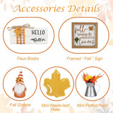 Thanksgiving Decorations for Home 8PCS Tiered Tray Decor Set, Tabletop Fall Thanksgiving Decor for Shelf Mantel Fireplace Office Desk Coffee Bar Table Centerpieces Pumpkin Farmhouse Wood Sign SYNCVIBE