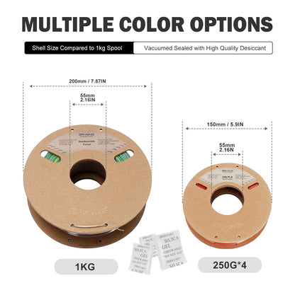 ERYONE Silk Dual Color Filament PLA 3D Printer 1.75mm +/- 0.03mm, Silk Coextrusion PLA Shiny Filament 0.25kg/Spools,4Pack(2.2lbs), Glod&Copper, Gold&Silver, Red&Glod, Yellow&Green - WoodArtSupply