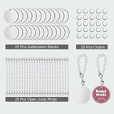 25 Sets Sublimation Charm Accessories for Cup Name ID Cup Charms for Tumbler Bulk MDF Sublimation Blanks with Chains Jump Rings for DIY Crafts Gift Olutacot