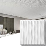 Art3dwallpanels Ceiling Tiles 24 x 24 for Interior Wall Décor, 12 Pack Drop Ceiling Tile 3D Wall Panel Fire Rated Waterproof Premium PVC, No Sag and Breakage Wall Panels Cover 48.Sq.Ft. White Art3dwallpanels