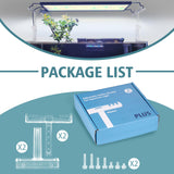 Aquarium Light Holder Adjustable, Clear Acrylic Fish Tank LED Light Riser Stand Aquarium Lamp Brackets Kit 2pcs Transparent Support for Width 2.34-4.7 Inches Light with Extendable Bracket driamor