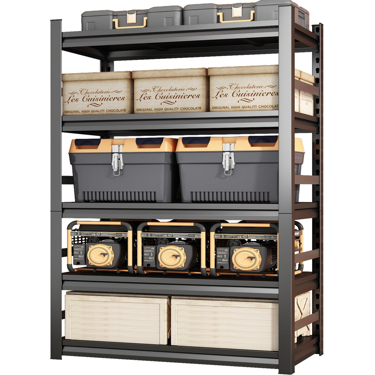 Bezuny 63" H|32" WGarage Shelving,1500LBS Heavy Duty Shelving for Storage Commercial,5 Tier Storage Shelves with Adjustable Shelf,All-Metal Shelves for Industrial Warehouse Basement Bezuny