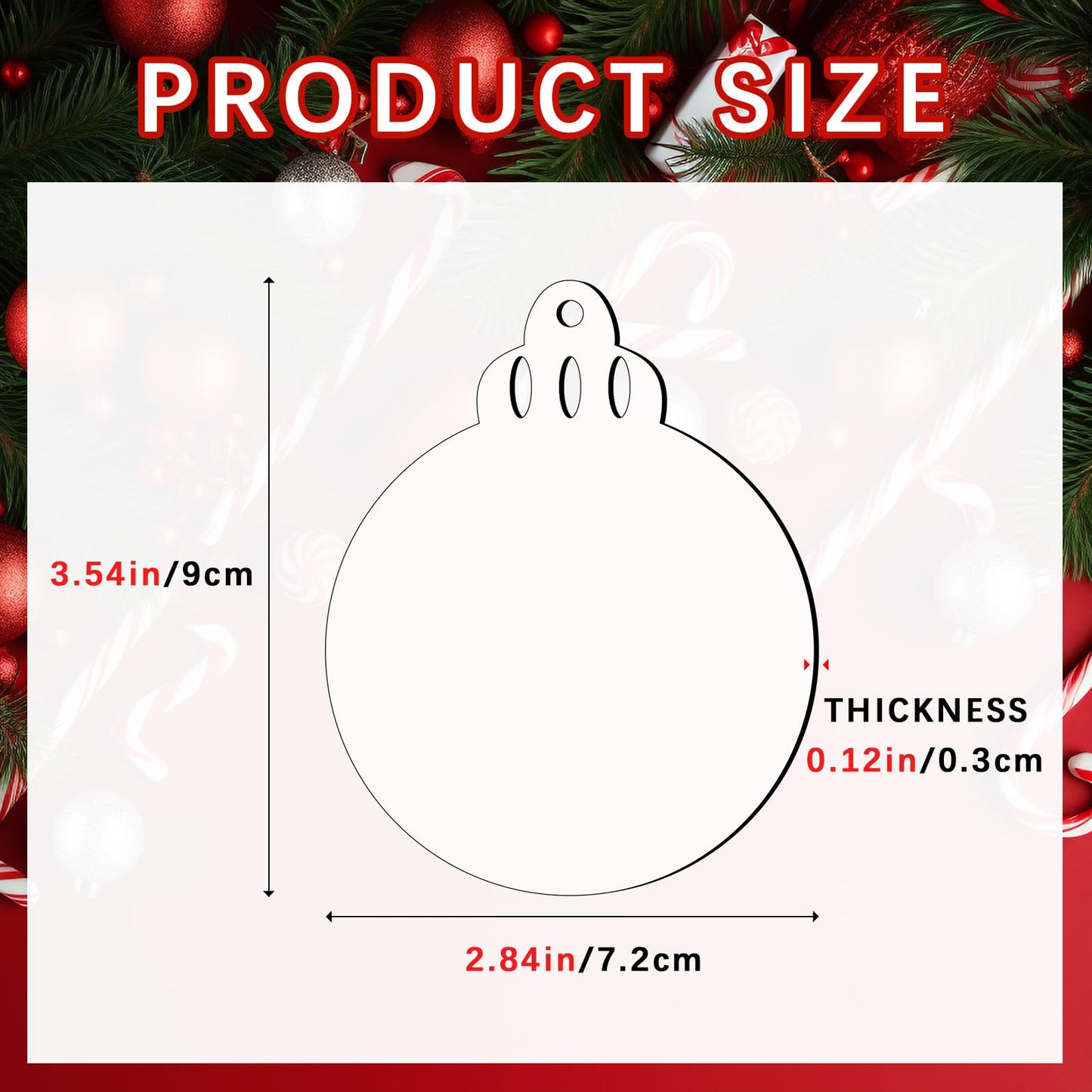 27 PCS Sublimation Christmas Ornaments Blanks MDF Bulk Double Sided Heat Transfer Sublimation Memorial Christmas Ornament Sublimation Blanks Products (Unfinished Round)