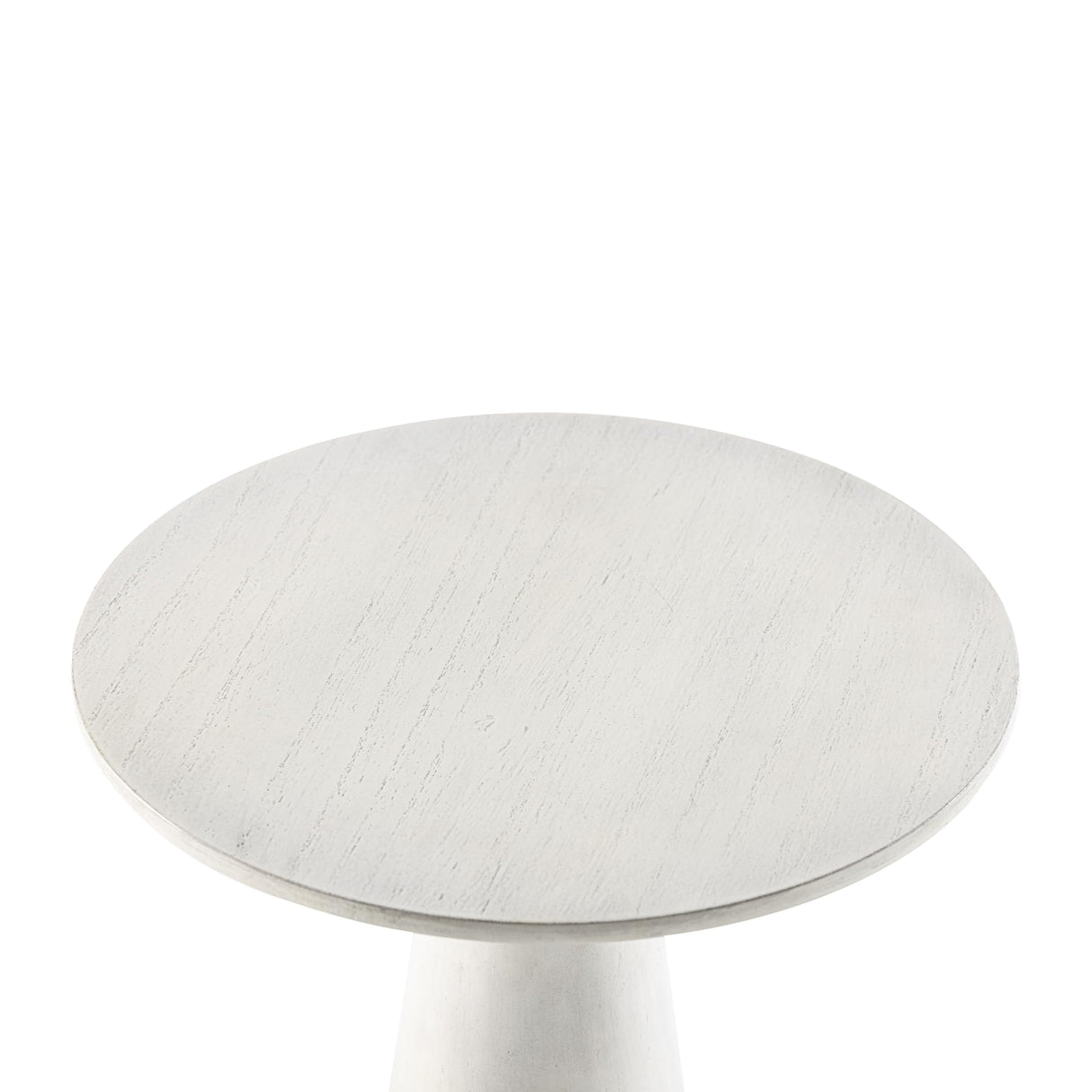 COZAYH Farmhouse Pedestal Small End Table Round Martini Table Wood Plant Stand Rustic Drink Table for Small Space Living Room, Bedroom, White COZAYH