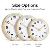 AKCISOT Wall Clock,Boho Kitchen 10 Inch Wall Clocks Battery Operated Non Ticking,Silent Modern Clock Decorative for Bedroom,Office,Bathroom,Living Room,Home (Wood Grain) AKCISOT
