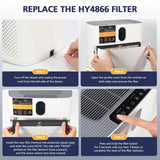 HY4866 Filters Compatible with MORENTO HY4866, WESTHEY HY4866, YIOU M1 Air Purifi-er, 3-in-1 H13 Ture HEPA Replacement Filters (Includes4 Pack Pre-filter) Enhanced Version HY4866 Replacement Filter Cabiclean