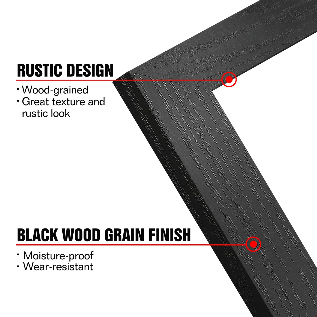 BAIJIALI 4x6 Picture Frame Distressed Farmhouse Wood Pattern Set of 4 with Tempered Glass,Display 3.5x5 with Mat or 4x6 Without Mat,Multicolour BAIJIALI