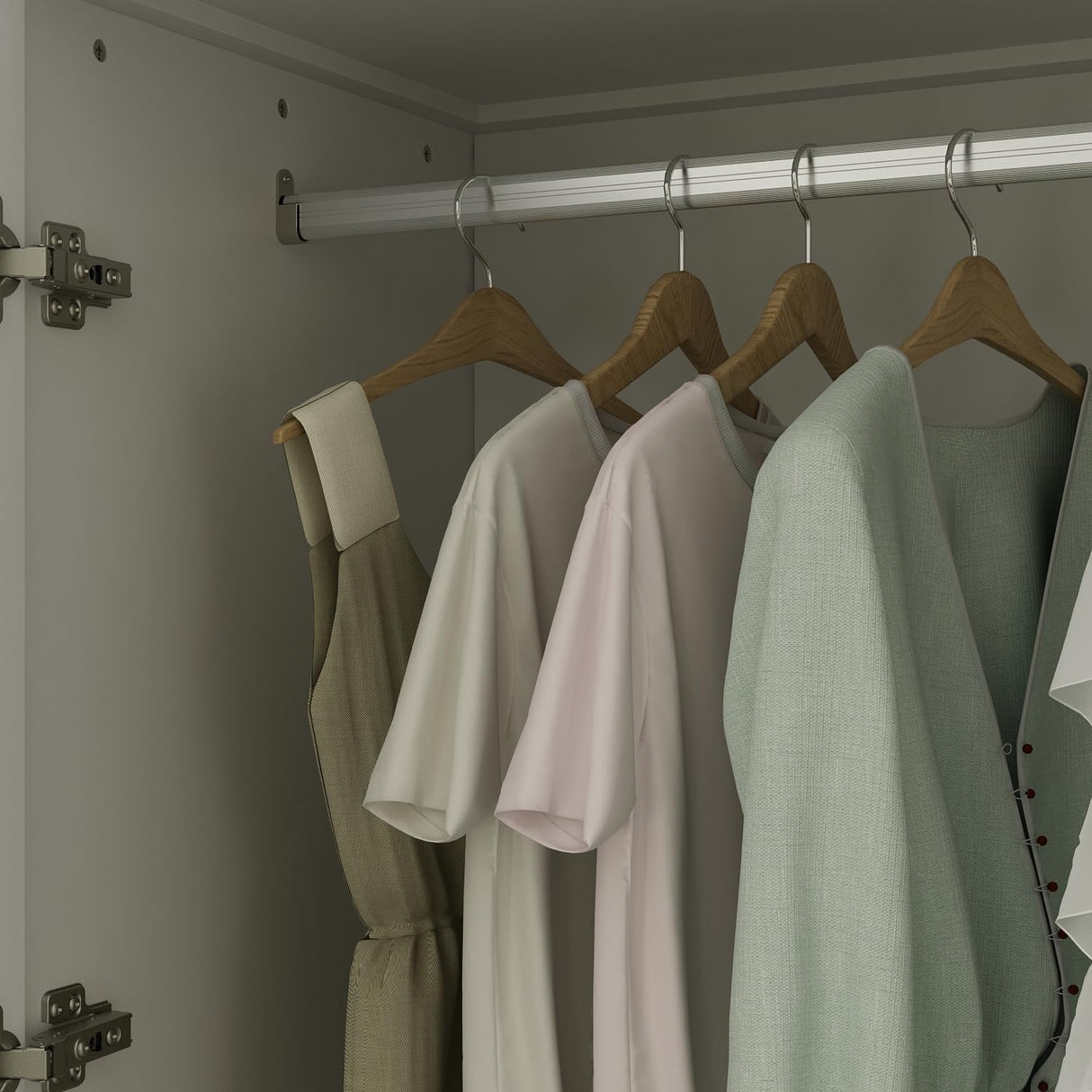 MOUMON Modern Wardrobe Cabinet with 8 Doors and Hanging Rods, White Wardrobe Armoire Closet with Gold Handles, Wardrobe with Glass Doors and 3 Drawers, for Bedroom Cloakroom, 19.3”D x 79.1”W x 74.8”H MOUMON