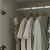 MOUMON Modern Wardrobe Cabinet with 8 Doors and Hanging Rods, White Wardrobe Armoire Closet with Gold Handles, Wardrobe with Glass Doors and 3 Drawers, for Bedroom Cloakroom, 19.3”D x 79.1”W x 74.8”H MOUMON