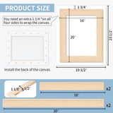 Falling in Art 16x20 Inch DIY Canvas Stretcher Bars, Canvas Framing Kit, Wood Stretcher Frames for Oil Paintings, Paint by Numbers, and Posters Falling in Art