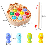 kidus Montessori Magnetic Wooden Fishing Game for Toddlers 1-3 Years Old,Fine Motor Skills Early Learning Eyes Hands Cooperation Toy for Boys & Girls Great Birthday Gift kidus
