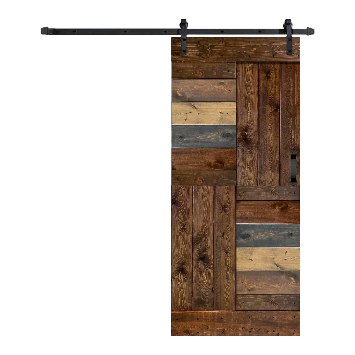 Mr. Wood 36in X 84in S Series DIY Barn Door with Installation Hardware Kit+Handle (Multicolor) Mr. Wood