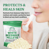 White Naturals White Beeswax Pellets 1lb (16oz), Pure, Natural, Cosmetic Grade, Bees Wax Pastilles, Triple Filtered, Great For DIY Lip Balms, Lotions, Candles White Naturals