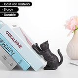 Cat Decorative Bookends, Cute Book Ends to Hold Books, Bookends for Shelves, Unique Cast Iron Book Stopper for Heavy Books, Cat Office Decor, 1 Pair/2 PCS JOUTYFOR
