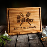 Personalized Cutting Board for Men - Father's Day Cutomized Grilling Gifts for Dads - BBQ Wood Board Grill Accessories for Dad GIFTS TO ENGRAVE