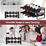 ICOHOT Stackable Wine Rack Countertop, Sturdy Wine Bottle Holder Freestanding for Cabinet, 2 Tier Small Tabletop Wine Holder Stand for Pantry Bar, Wire Wine Bottle Rack Metal Wine Storage Organizers ICOHOT