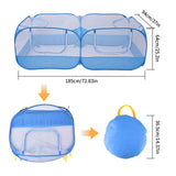 Jhua Pet Playpen for Small Animals, Portable Chicken Run with Cover, Foldable Chicken Coop Outdoor, Play Pens for Small Pets with Transparent Mesh Walls for Chicken Duck Puppy Cat Rabbit (Blue) Jhua