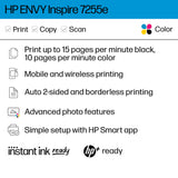 HP ENVY Inspire 7255e Wireless Color Thermal Inkjet Printer, Print, scan, copy, Easy setup,Mobile printing, Best-for-home, Instant Ink with HP+ (3 months included) HP