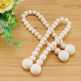 KLOGTSIND Magnetic Curtain Tiebacks, Curtain Tie Backs for Curtains 2 Pack, Wood Bead Curtain Tiebacks, Curtain Holders for Boho Bedroom Decor, Baby Nursery Decor, Farmhouse Decor KLOGTSIND