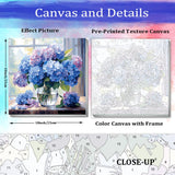 JUJUHOOD Hydrangeas Flowers Paint by Numbers Kit for Adults Beginner & Kids Ages 8-12, Purple Flower Paint by Number Without Easel, Simple Paint by Numbers for Gift Home Wall Decor (10x10Inch) JUJUHOOD