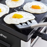 GreenPan Electrics Healthy Ceramic Nonstick, 3-in-1 Reversible Grill, Griddle & Raclette, PFAS-Free, Serves up to 8 People for Parties &Family Fun, Pancake Plate, 8 Mini Square Nonstick Pans& Spatulas GreenPan