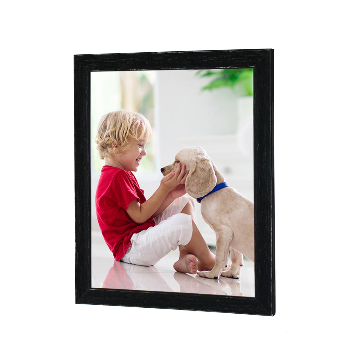 DDaoty Rustic Solid Wood 12x16 Picture Frame, Distressed Wood 12x16 Poster Frame Black DDaoty