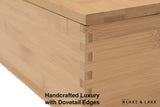 Blake & Lake Wooden Storage box with Lid - Large Wood Keepsake boxes - Gift Box with lids Store Photos Keepsakes Jewelry Colectibles Treasures - Dovetail Design (Natural) Blake & Lake