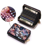 Anti-demagnetization Credit Card Holder, DIY Diamond Art Painting Zipper Credit Cards Wallet for Women Accordion Card Cases Holder KeyChain Wallet-4PCS Generic