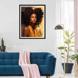 SKRYUIE 5D African Woman Diamond Painting Kits - DIY Diamond Art Kits for Adults African American, Full Round Drill - Crystal Cross Stitch - Adults Craft for Wall & Office Decor - 12x16 inch SKRYUIE