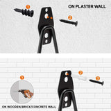 Garage Hooks, 12 Pack Wall Storage Hanger with 2 Extension Cord Straps, Heavy Duty Tool Holder for Utilities Organization, Wall Mount Rack for Garden Lawn Tools, Ladders, Bike, Ski (Orange) SMARTOLOGY