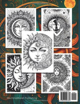 Sun & Moon Mandalas Coloring Book: Intricate Face Designs with Zentangle Patterns | 42 Pages for Mindful Coloring (Sacred Suns & Mystical Moons Coloring Collection) Majosta