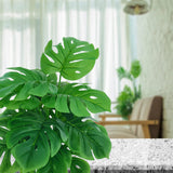SAJANDAS Set of 2 Artificial Monstera Deliciosa Plants in Pots, Fake Tropical Palm Tree with Greenery Leaves Stems, 28 Inch Artificial Cheese Plant for Home Bathroom, Office, Windowsill Decor SAJANDAS