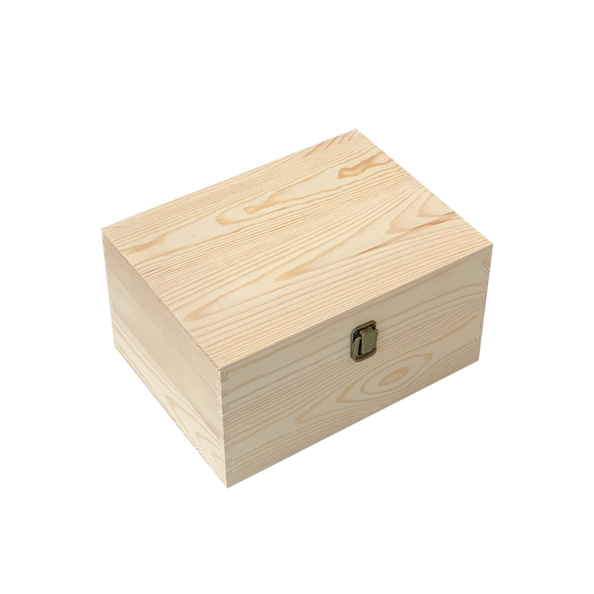 Cregugua 1 Pack Unfinished Wood box with Lid Crafts Wooden Storage Box for DIY Arts Project (Outer 10.6 x 7.9 x 5.7 IN,Interior 10 x 7.3 x 5.3 IN) Cregugua