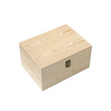 Cregugua 1 Pack Unfinished Wood box with Lid Crafts Wooden Storage Box for DIY Arts Project (Outer 10.6 x 7.9 x 5.7 IN,Interior 10 x 7.3 x 5.3 IN) Cregugua