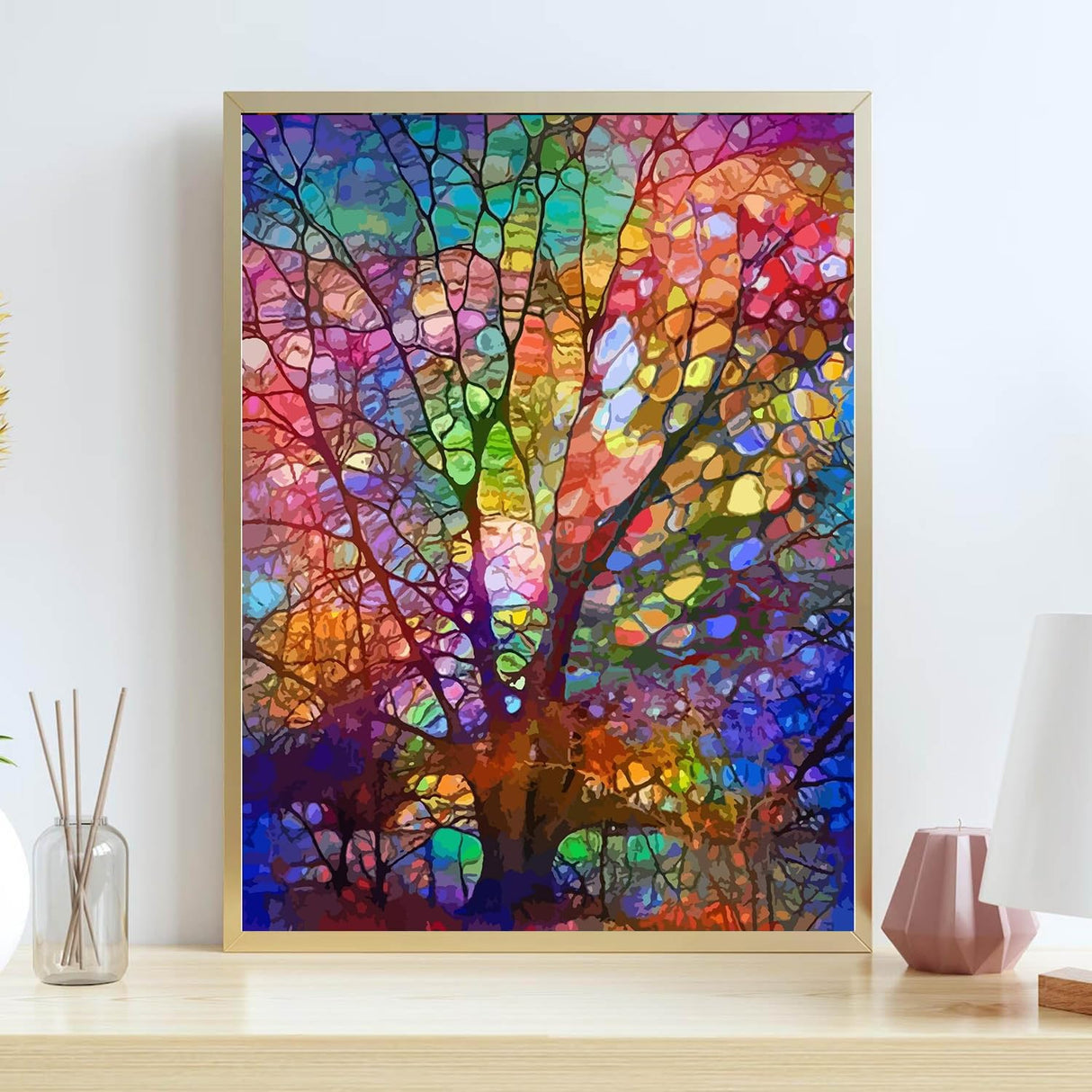 GMETNIC The Tree of Life Diamond Painting Kits, Diamond Art Kits for Adults 5d Diamond Painting for Beginners, Abstract Art Wall Decor Gifts Round Diamonds Full Drill Pintura De Diamantes12x16inch GMETNIC
