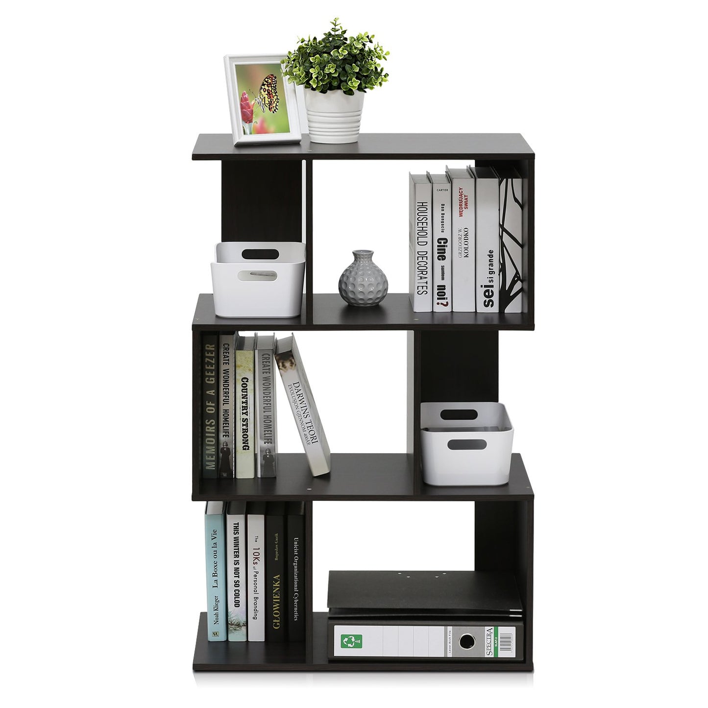 FURINNO Simply Modern 3-Tier Open Book Shelf - WoodArtSupply